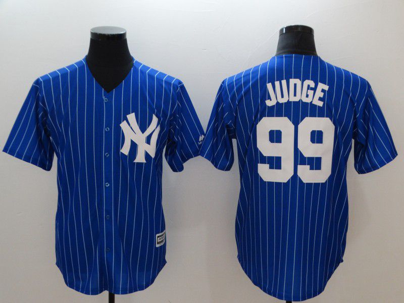 Men New York Yankees 99 Judge Blue MLB Jerseys